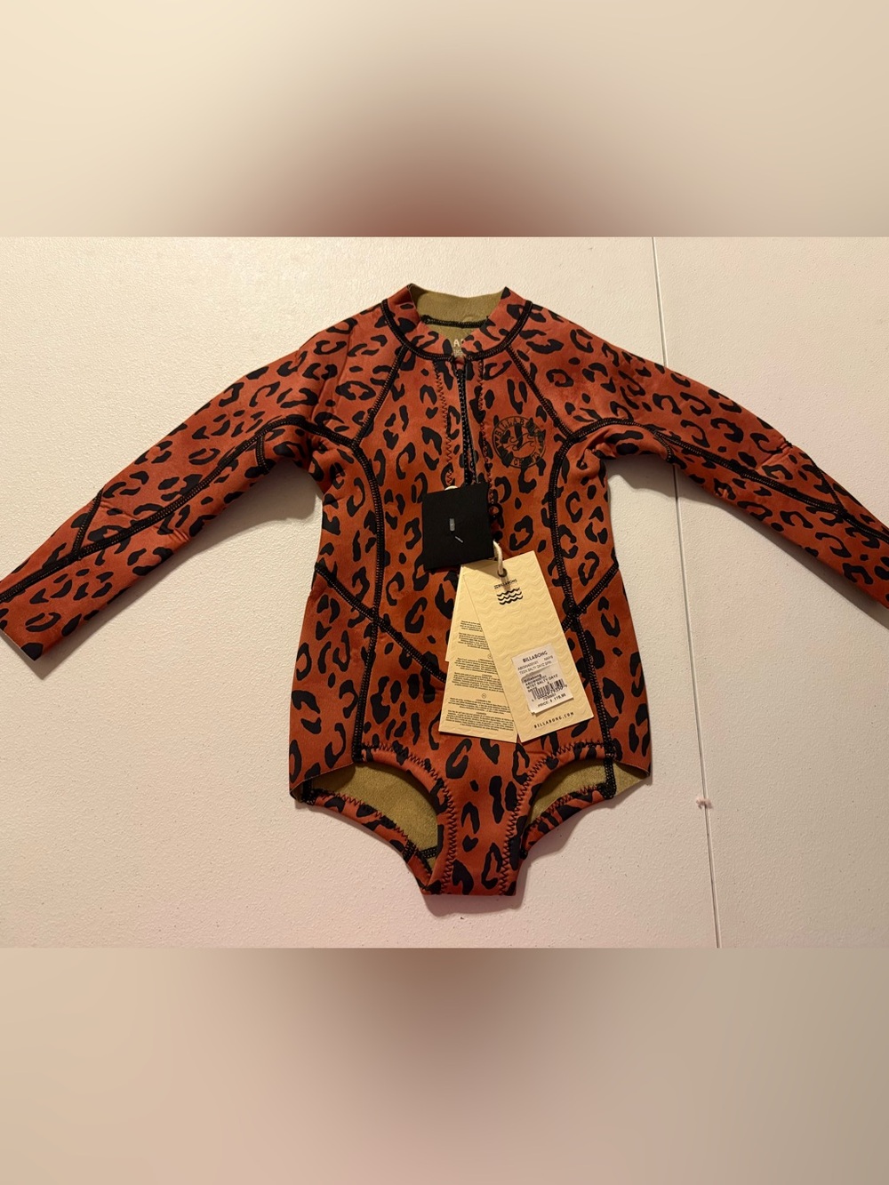 NEW Billabong Girls Salty Dayz Spring Wetsuit Leopard Print Size 4T Toddler $120